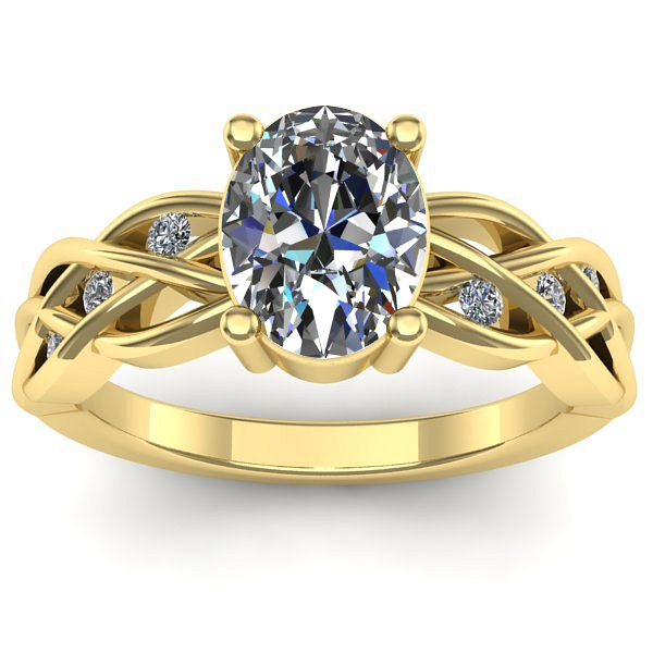 Inel cu diamant de laborator oval