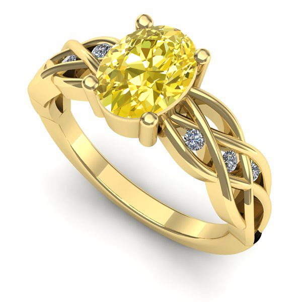 Inel din aur galben cu safir galben