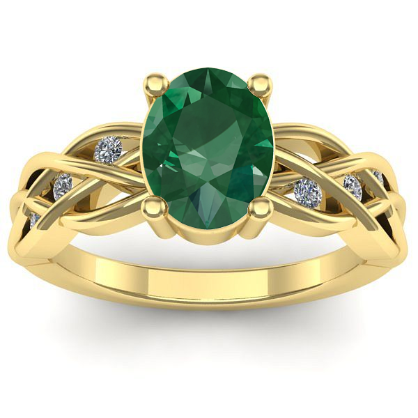 Inel logodna cu smarald oval