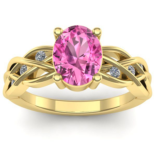 Inel cu safir roz oval