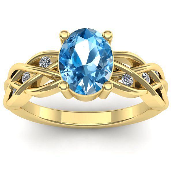 Inel de logodna cu topaz blue oval