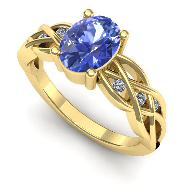 Inel din aur galben cu tanzanit