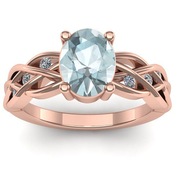 Inel cu aquamarin oval
