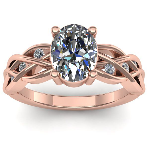 Inel de logodna cu diamant natural oval