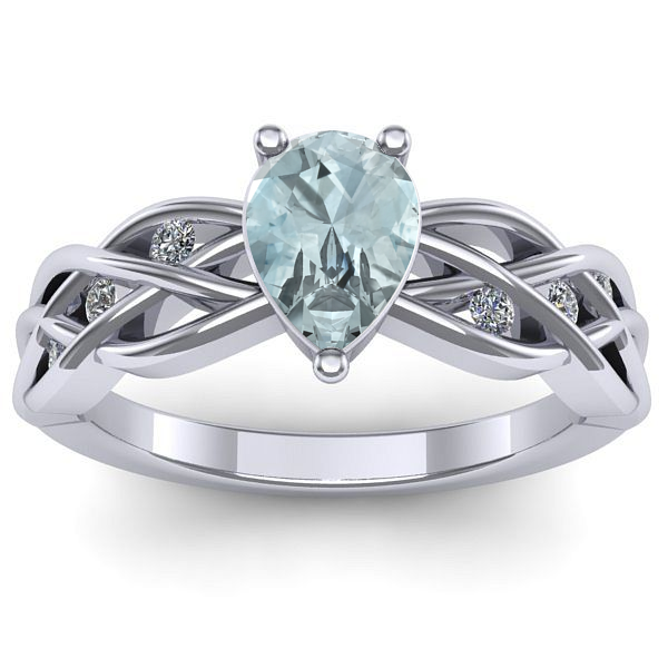 Inel cu aquamarin lacrima