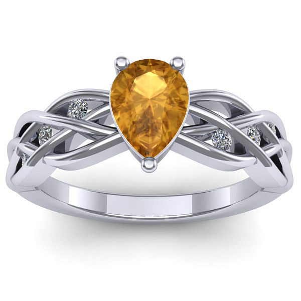 Inel de logodna cu citrin lacrima
