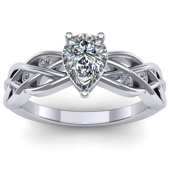 Inel de logodna cu diamant natural pear