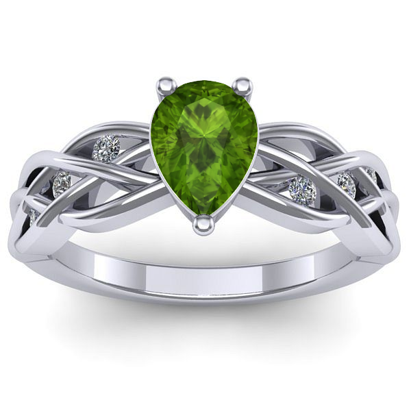 Inel cu peridot lacrima