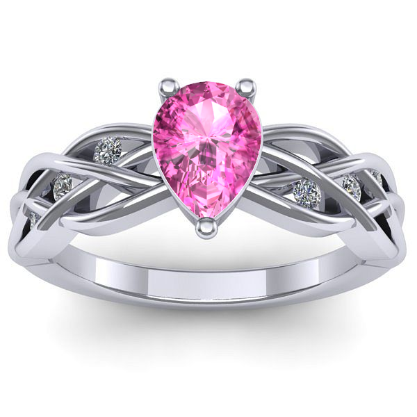 Inel de logodna cu safir roz lacrima
