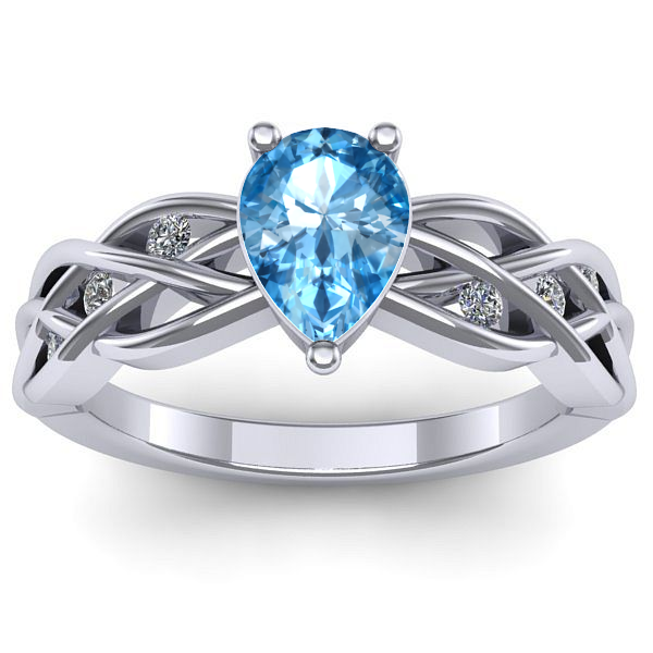 Inel de logodna cu topaz blue lacrima
