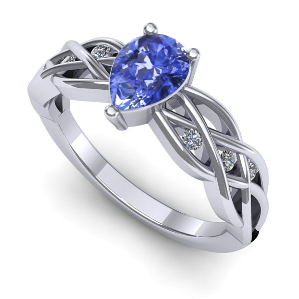 Inel de logodna din aur alb cu tanzanit