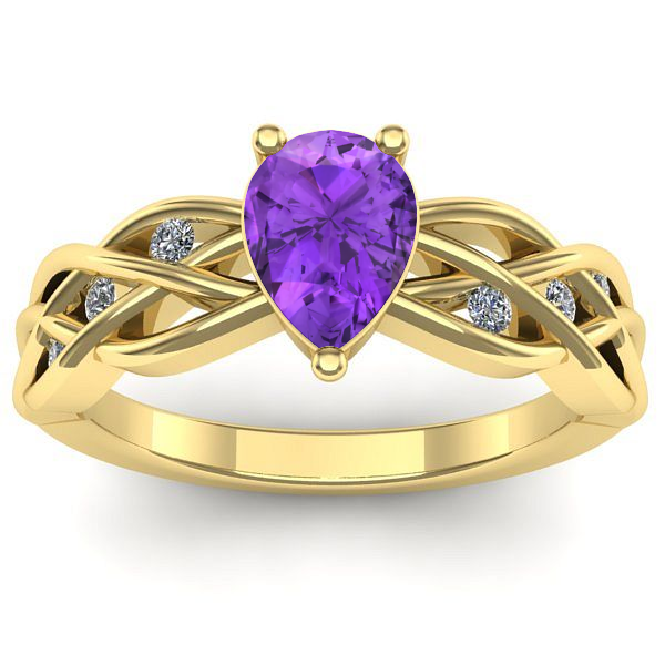 Inel logodna cu ametist lacrima