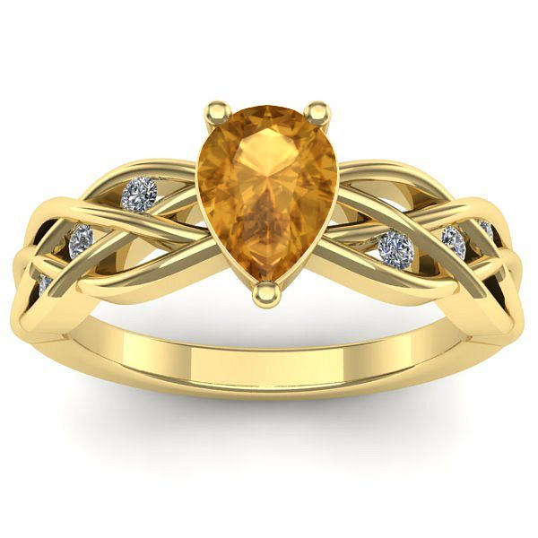 Inel de logodna cu citrin lacrima