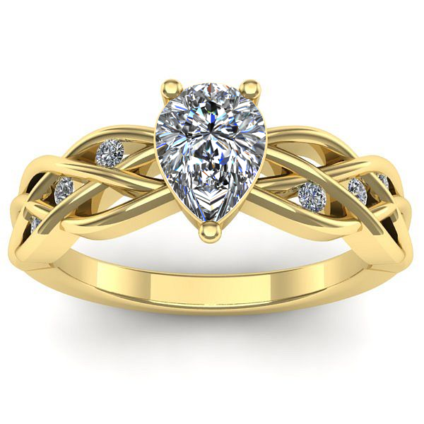 Inel de logodna cu diamant natural pear