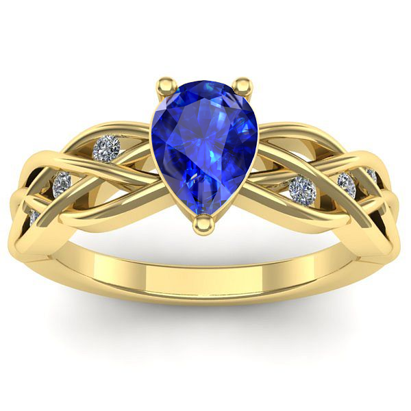 Inel logodna cu safir lacrima