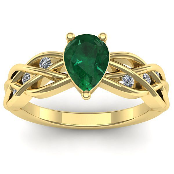 Inel cu smarald lacrima