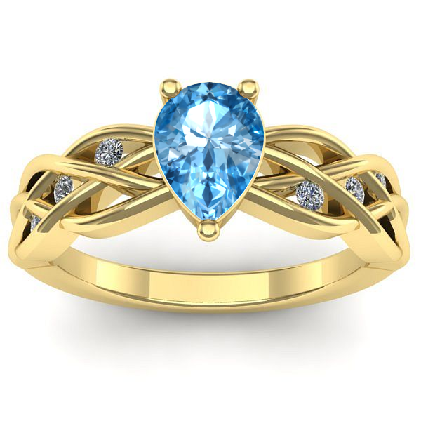 Inel cu topaz blue lacrima