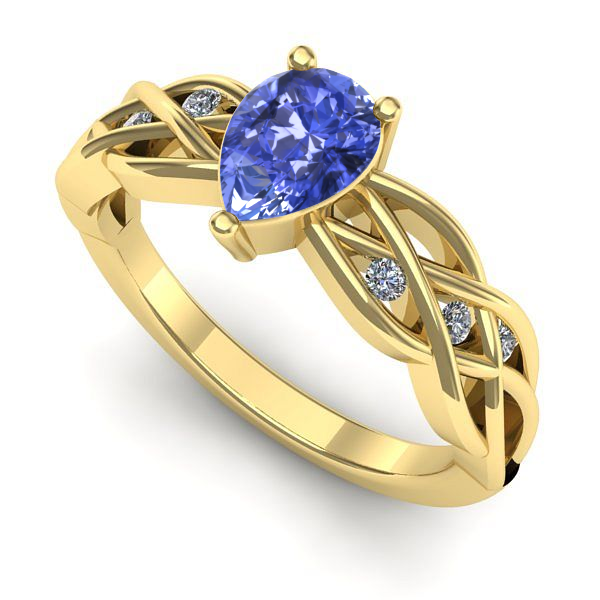 Inel din aur galben cu tanzanit