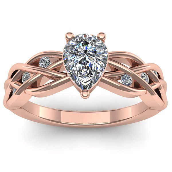 Inel de logodna cu diamant natural pear