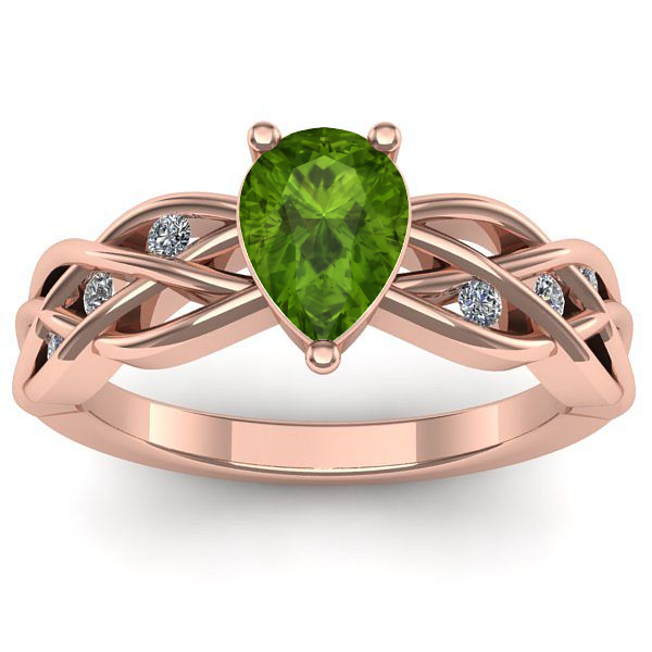 Inel cu peridot lacrima