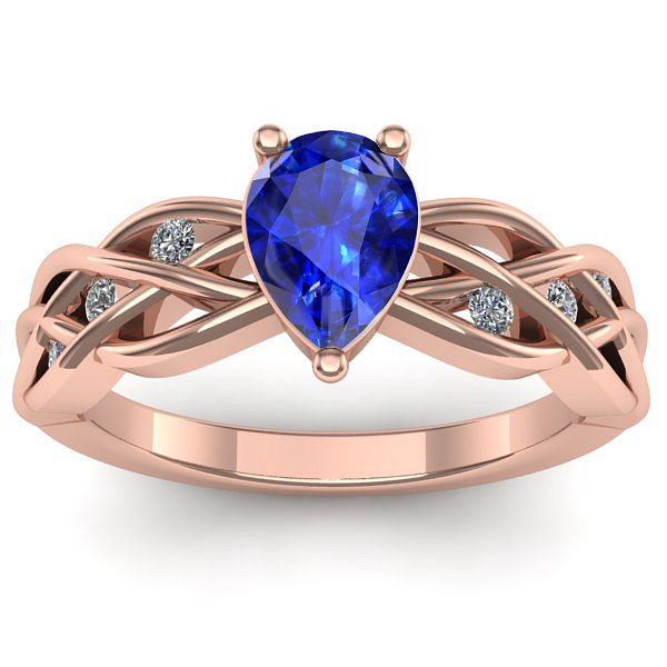 Inel logodna cu safir lacrima