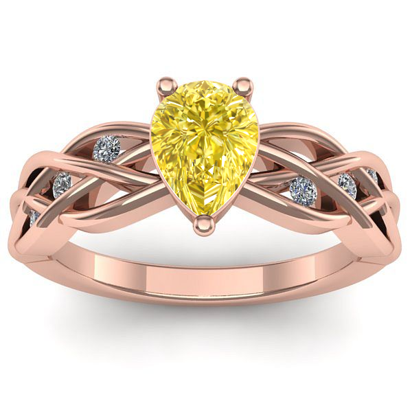 Inel cu safir galben lacrima