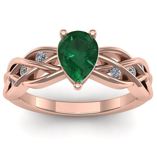 Inel de logodna cu smarald lacrima