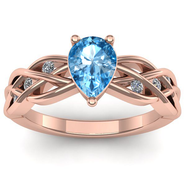 Inel logodna cu topaz blue lacrima