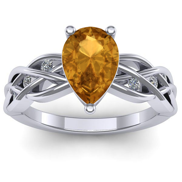 Inel cu citrin lacrima