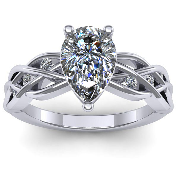 Inel de logodna cu diamant natural pear