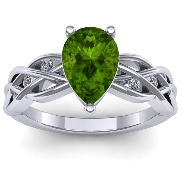 Inel cu peridot lacrima