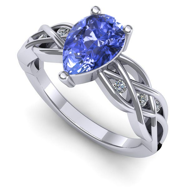 Inel de logodna din aur alb cu tanzanit