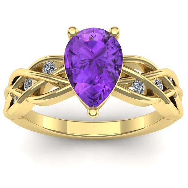 Inel cu ametist lacrima