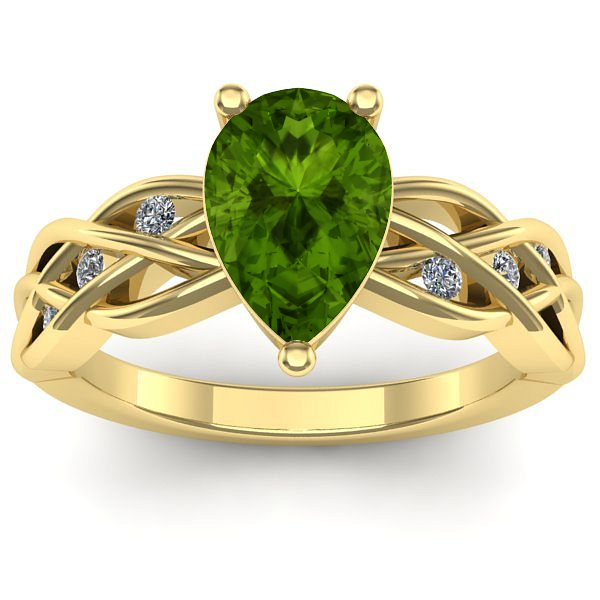 Inel cu peridot lacrima