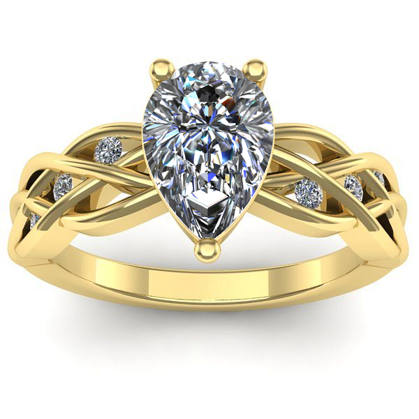 Inel cu diamant de laborator lacrima