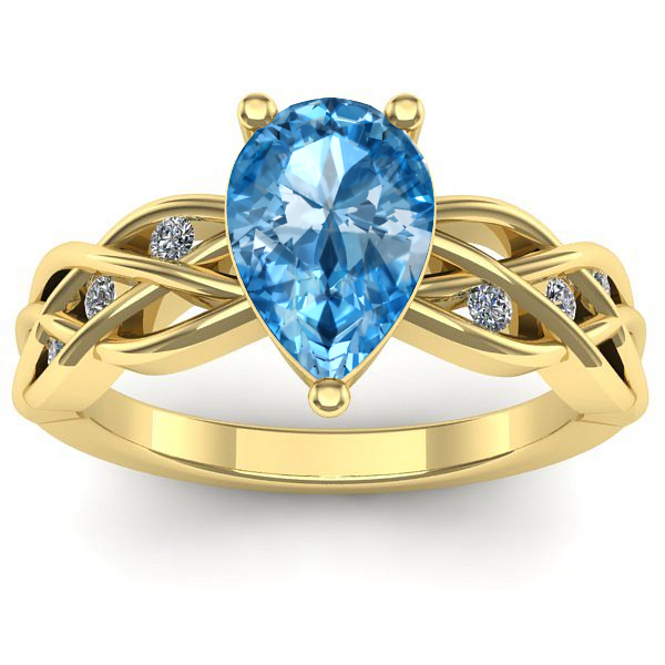Inel de logodna cu topaz blue lacrima