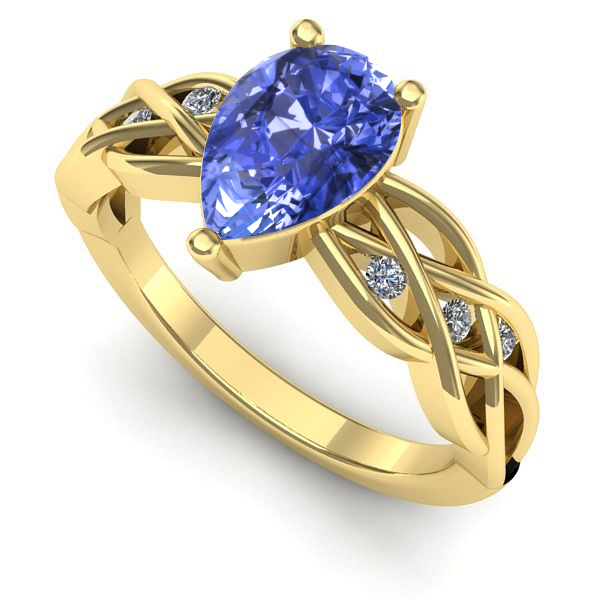 Inel din aur galben cu tanzanit