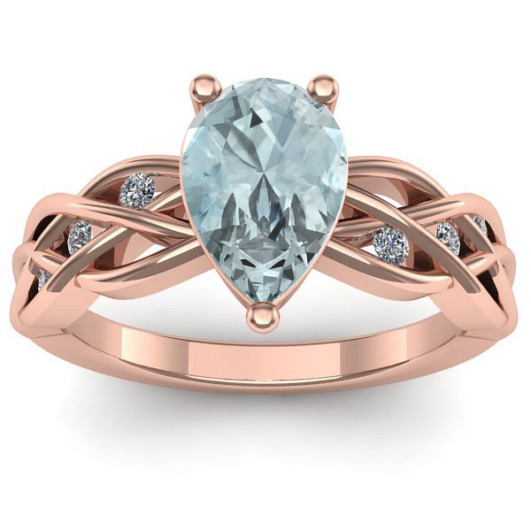 Inel cu aquamarin lacrima