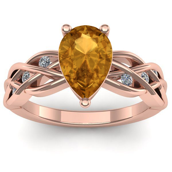 Inel de logodna cu citrin lacrima