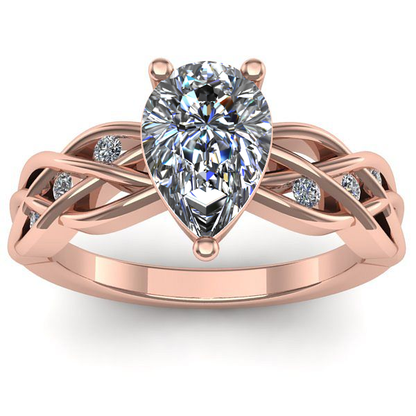 Inel de logodna cu diamant natural pear