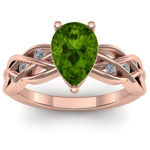 Inel cu peridot lacrima