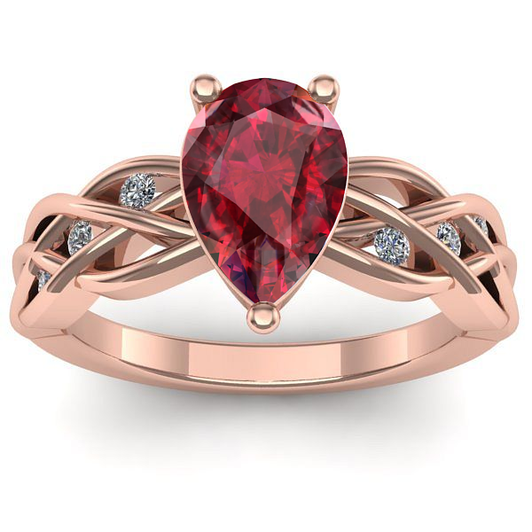 Inel de logodna cu rubin lacrima