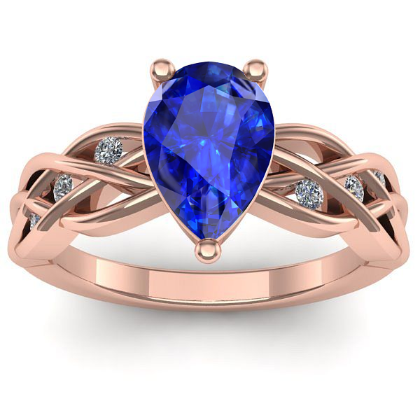 Inel logodna cu safir lacrima