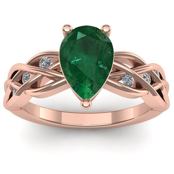 Inel de logodna cu smarald lacrima