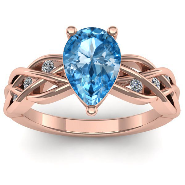 Inel cu topaz blue lacrima