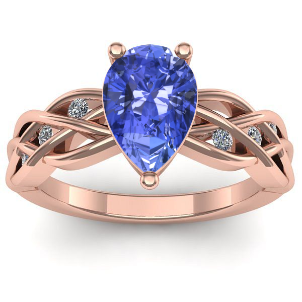 Inel de logodna cu tanzanit lacrima