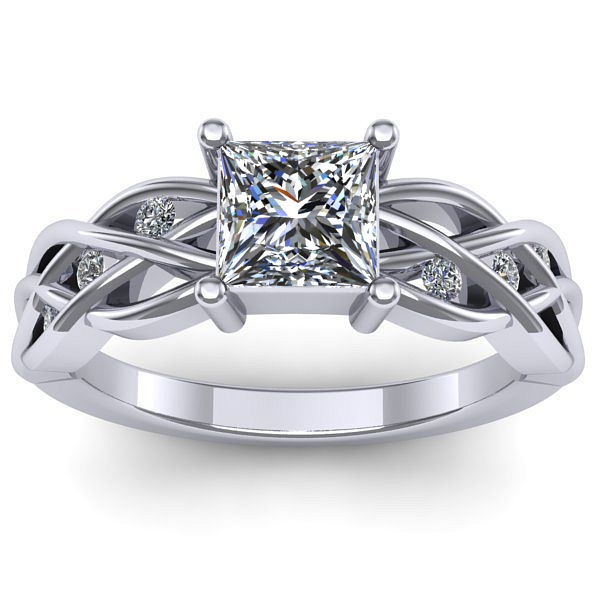 Inel cu diamant de laborator patrat