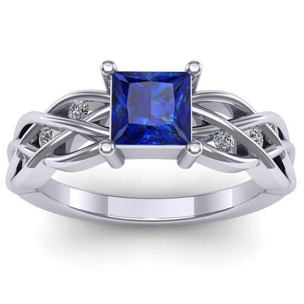 Inel de logodna cu safir patrat