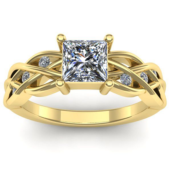 Inel logodna cu diamant de laborator patrat