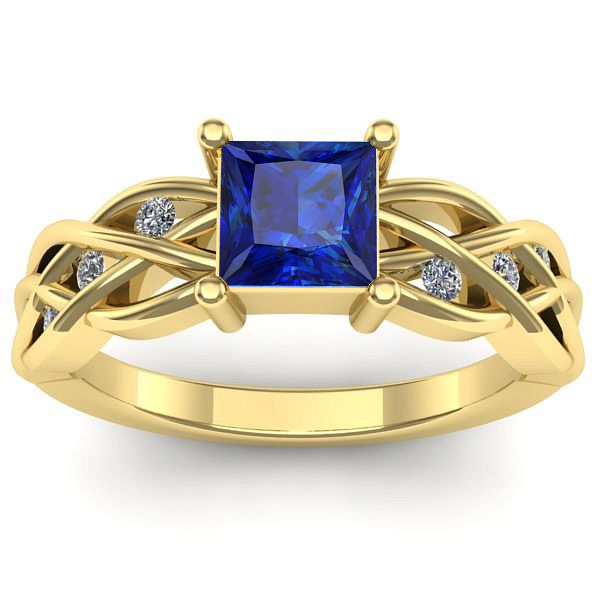 Inel cu safir patrat